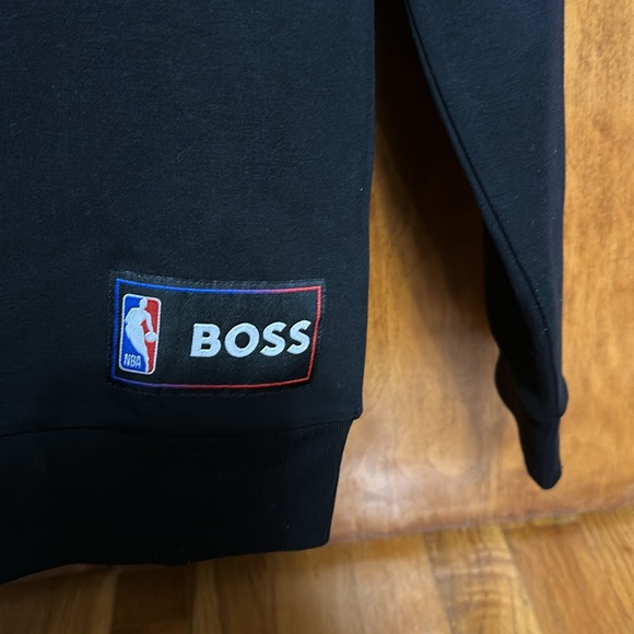 Brooklyn Nets NBA x Hugo Boss Black Bounce Logo Tri-Blend Pullover Hoodie - Size - Picture 4 of 8